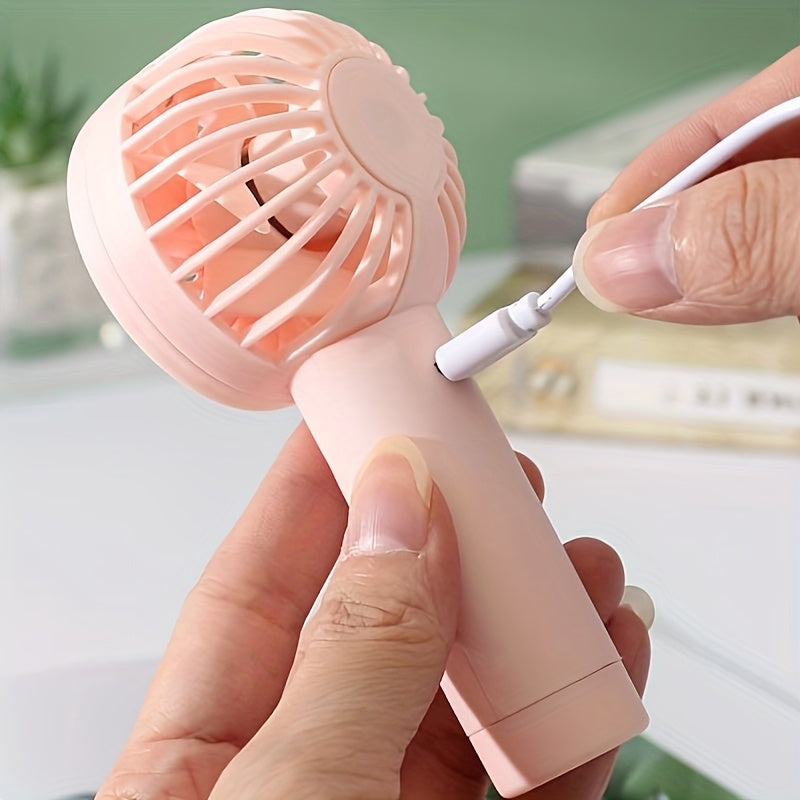 Portable Handheld Fan with 3 Speeds USB Rechargeable Lithium Battery for Office Outdoor Camping