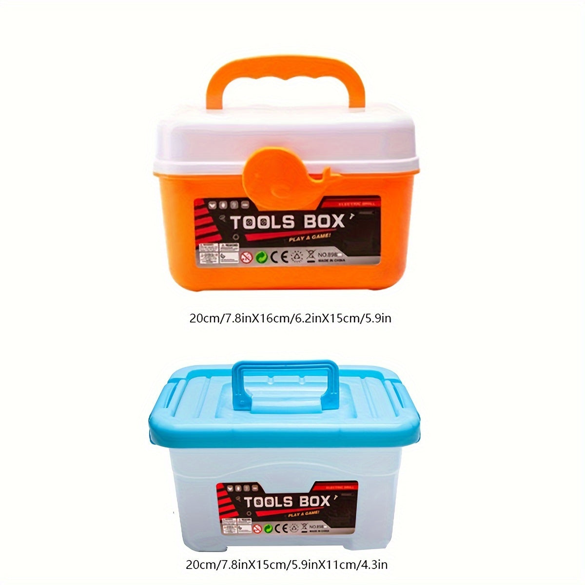 Children's Plastic Tool Set for Kids Ages 3+ with Toolbox and Electric Drill