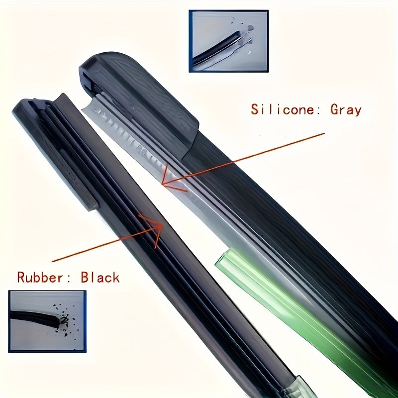 Front And Rear Windshield Wiper Blade Kit 60.96cm+40.64cm+13mm For SUV