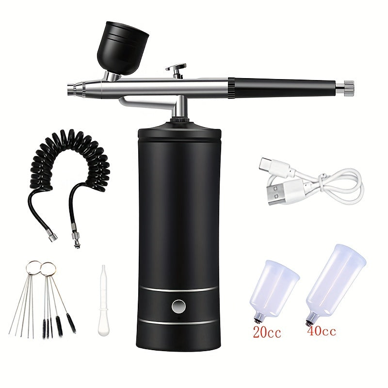 Rechargeable Portable Airbrush Kit with Compressor and 0.3mm Tip for Art Painting and Decoration