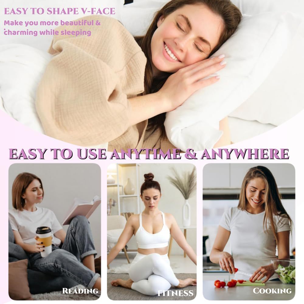 V-Line Chin Up Mask with Graphene Jaw Exerciser for Slimming Face - Lilac