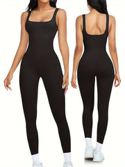 Women's Plus Size Tummy Control Seamless Body Shaping Jumpsuit Solid Color