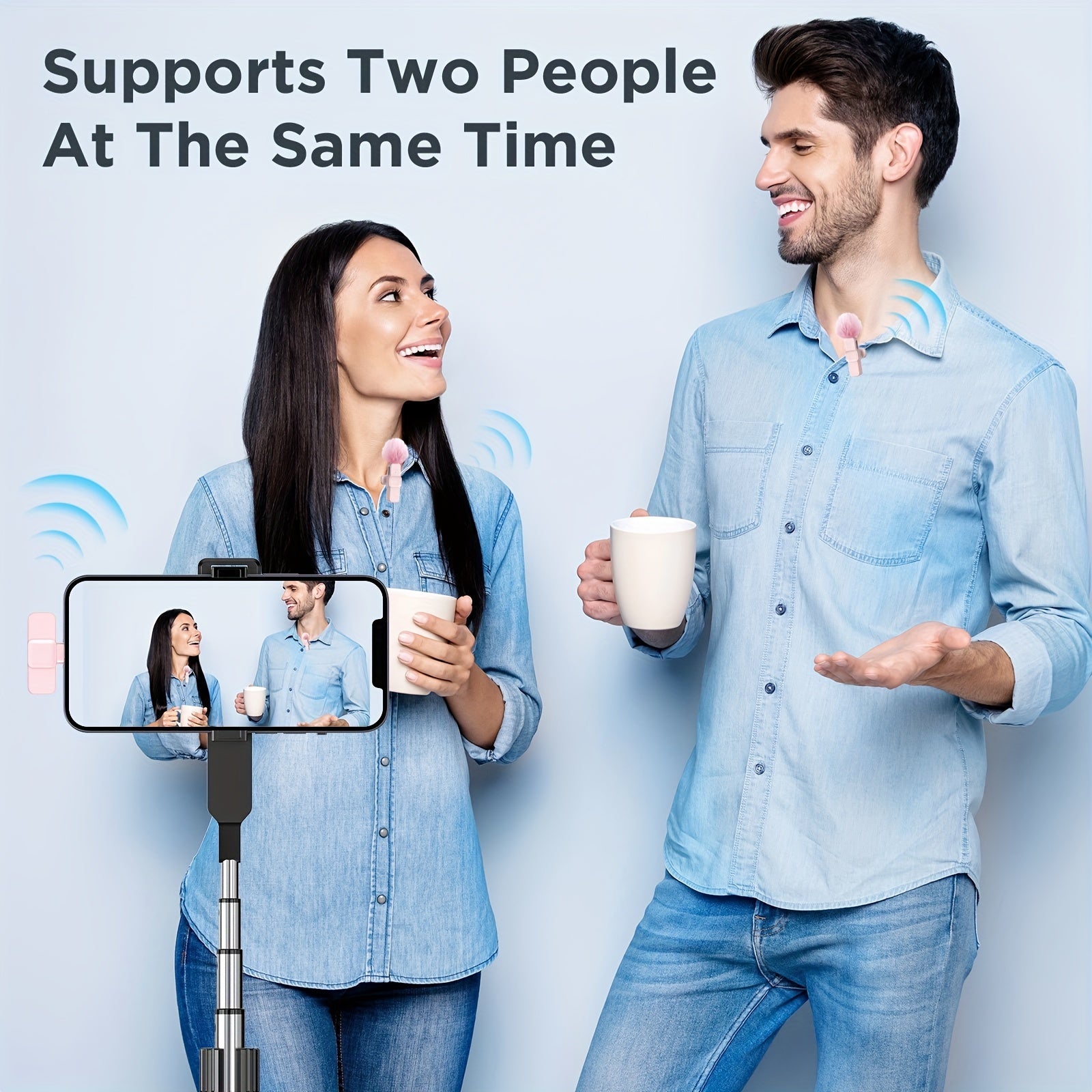 Wireless Lavalier Microphone USB-C Omnidirectional for Live Streaming Vlogging Interviews