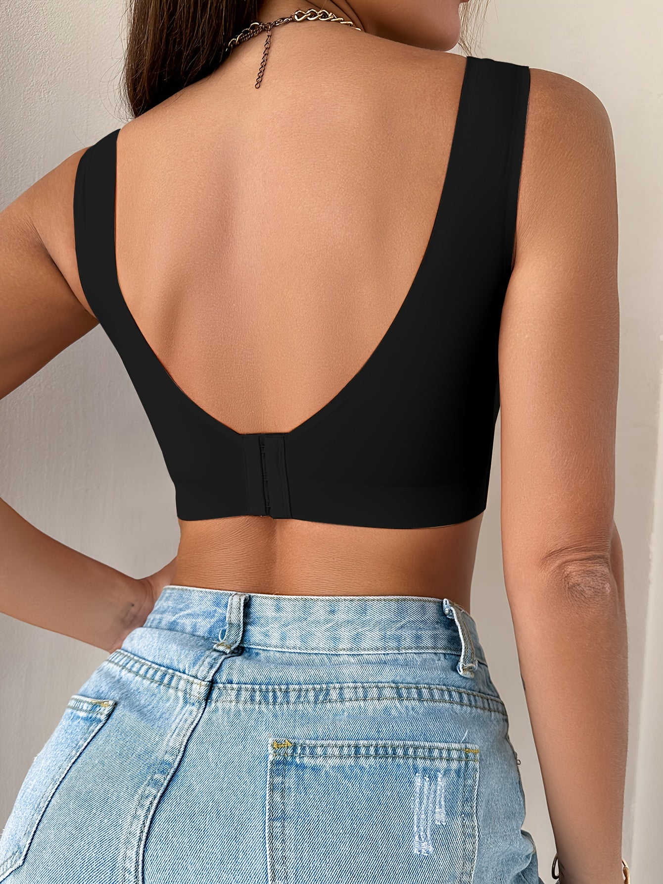 Wireless Tank Top Bra for Women with Letter Print Push Up Lingerie