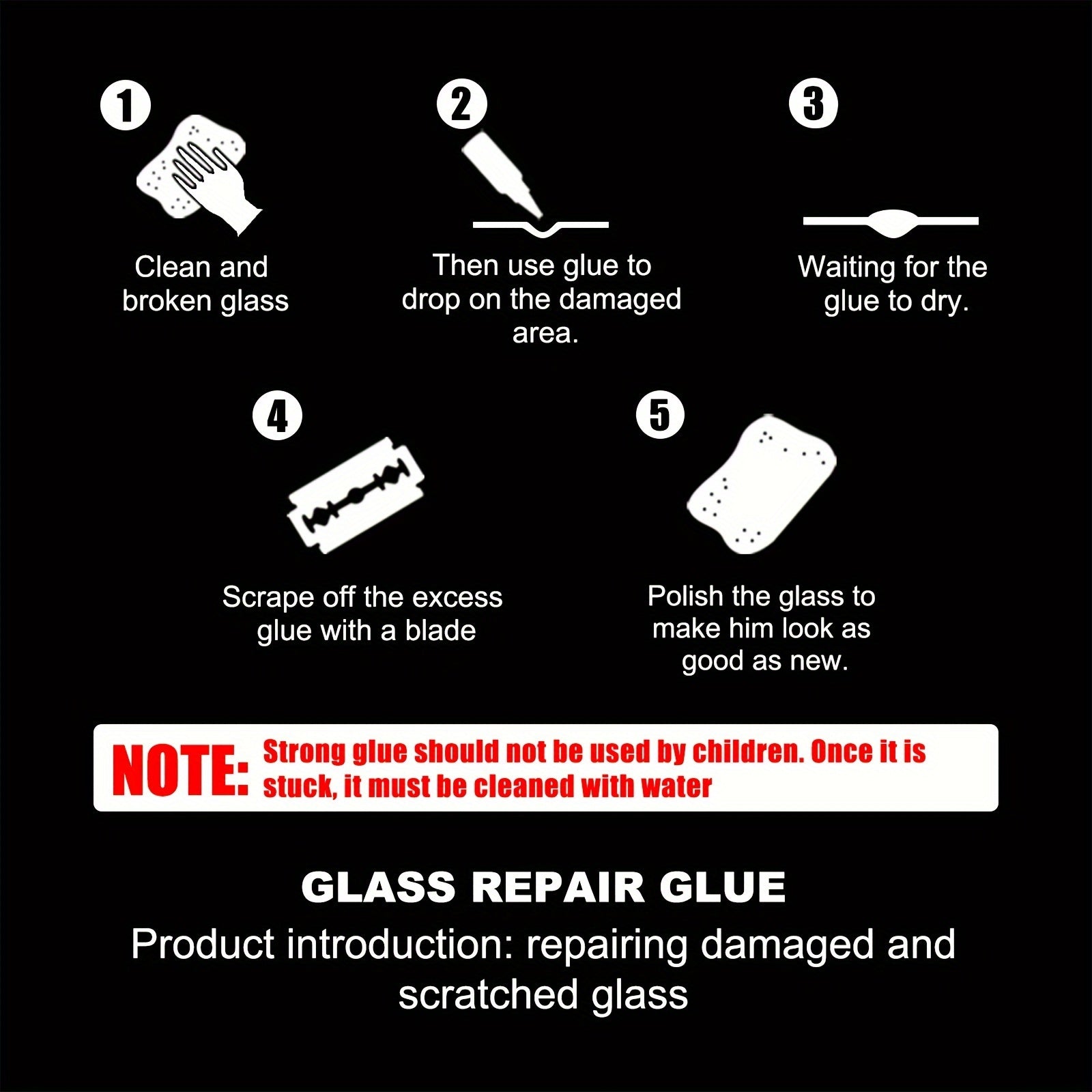 30ml Automotive Glass Crack Repair Kit for Chips and Scratches Vehicle Window Repair