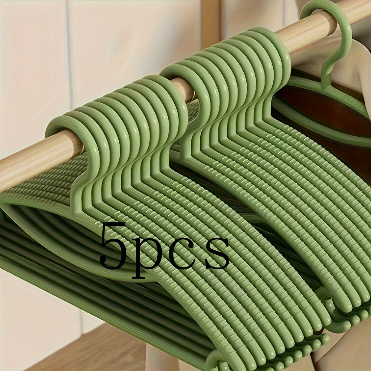 5 ta plastik kiyim tutqichlar to'plami, yengil, sirg'almas, joyni tejovchi, uy, sayohat yoki maktab uchun