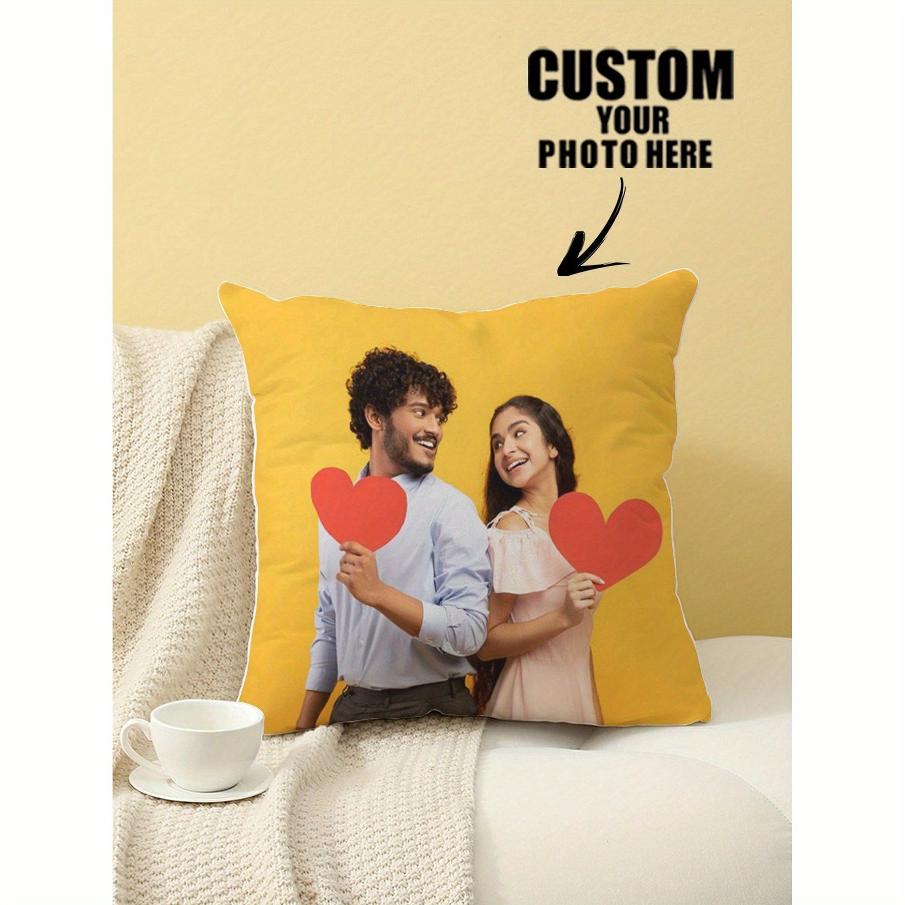 Customizable Holiday Pillowcase with Photo Printing, Unfilled, Various Patterns