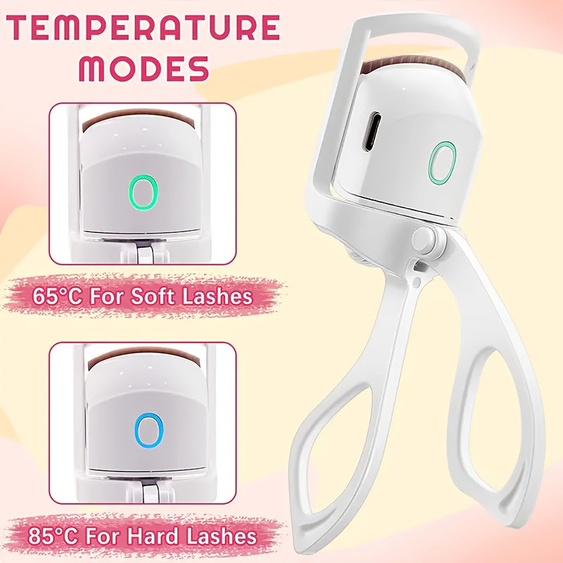 USB Rechargeable Electric Eyelash Curler for Long-Lasting Curls