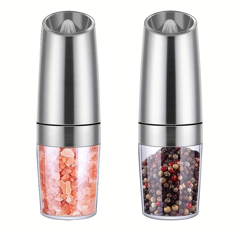 Electric Salt and Pepper Grinder Set with Adjustable Coarseness and LED Light