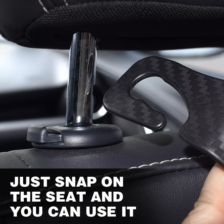 Conjunto de ganchos para asiento de coche de 3.5 pulgadas, organizador resistente de fibra de carbono para bolsas