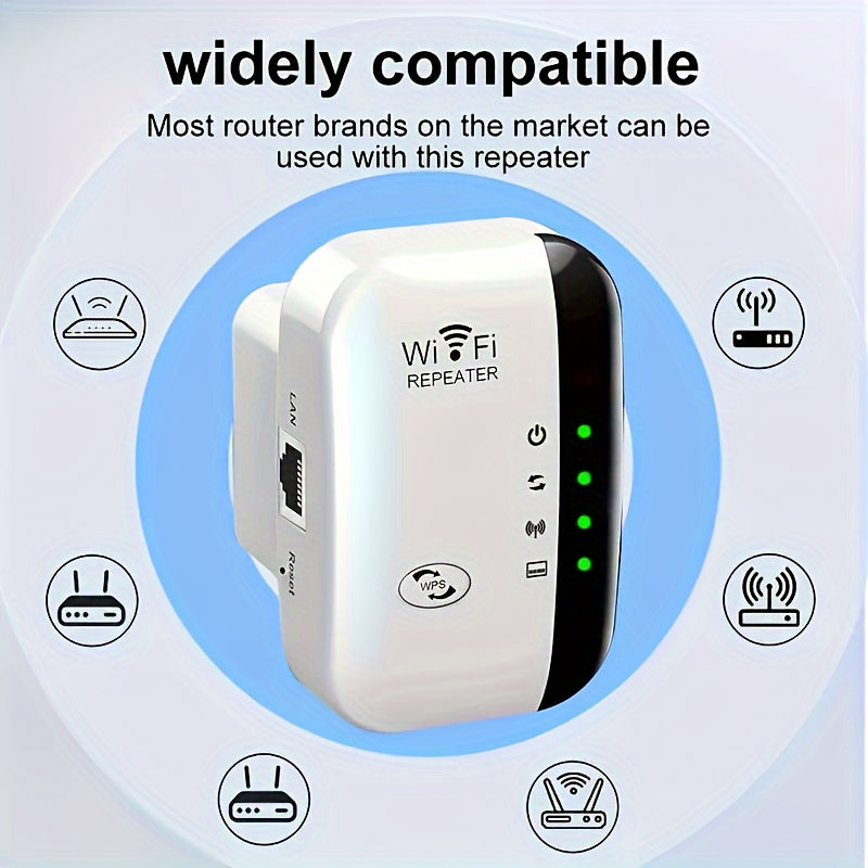 WiFi Range Extender 300M Long Range Booster 2.4GHz Ethernet Port Easy Setup