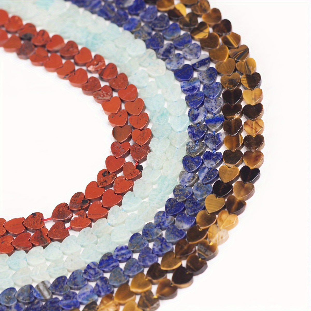 Juego de 20 cuentas de piedra natural con forma de corazón multicolor 6x2mm para hacer joyería
