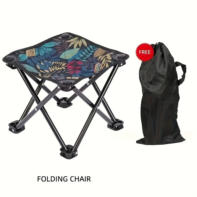 Foldable Black Camping Chair with Carry Handle, Lightweight and Sturdy