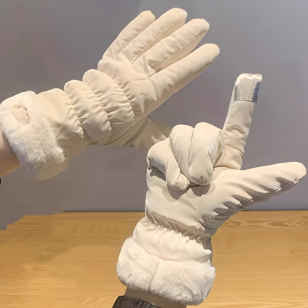 Ayollar qishki qo‘lqoplari, sensorli ekran, shamol o'tkazmaydigan polyester