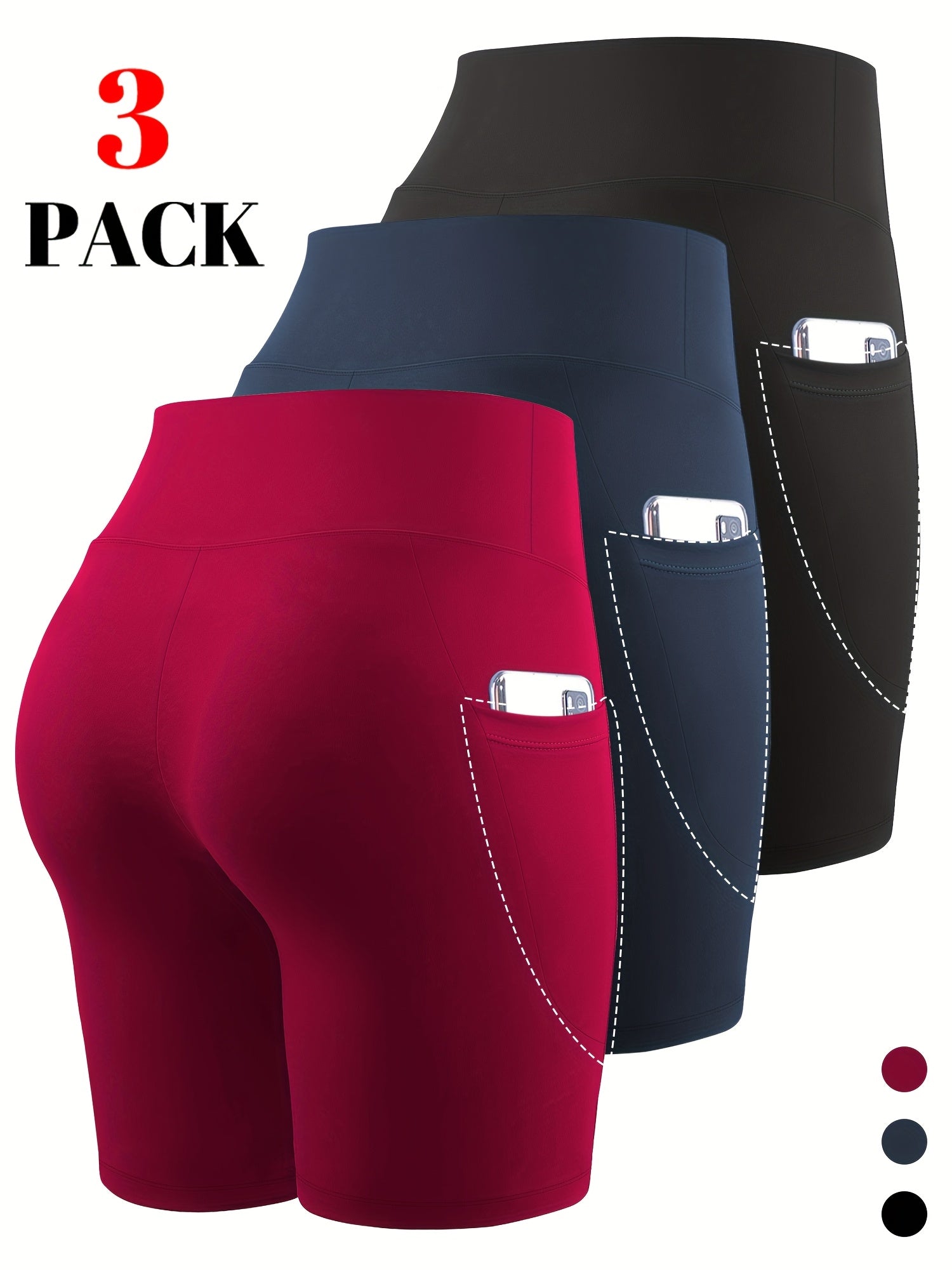Conjunto de pantalones cortos cortos para mujer, transpirable, poliéster, talla grande, ropa deportiva de verano