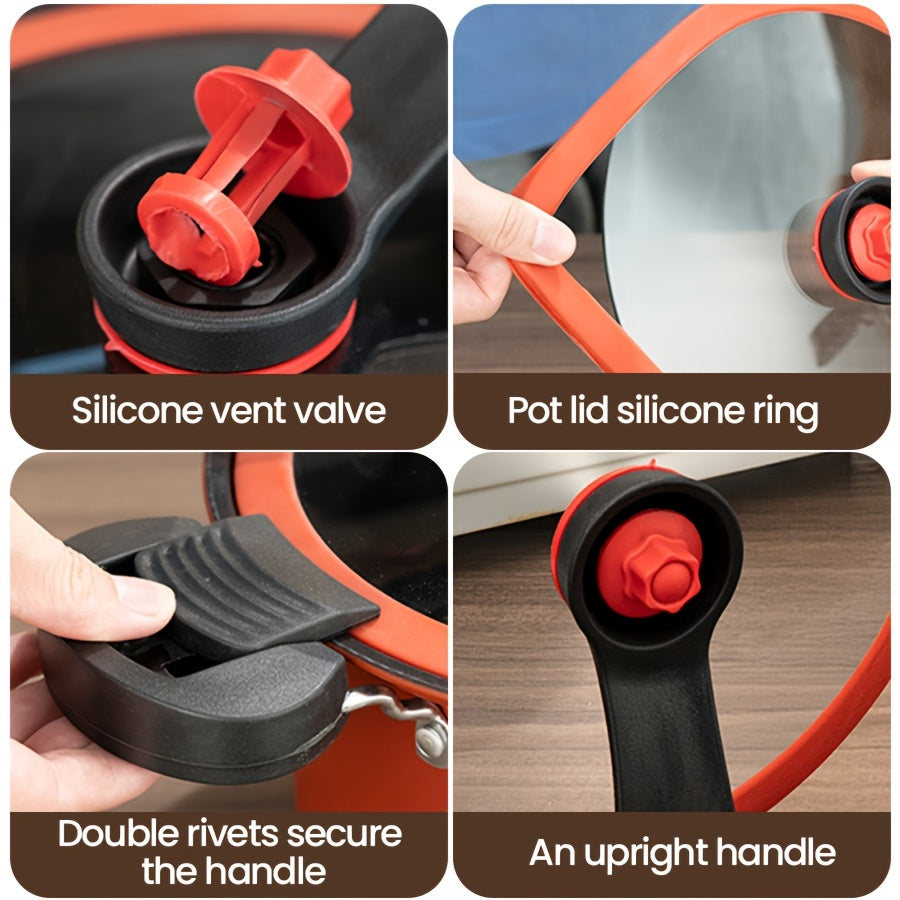 Juego de ollas para sopa con tapa de doble cara de acero inoxidable con cierre para todo tipo de cocinas