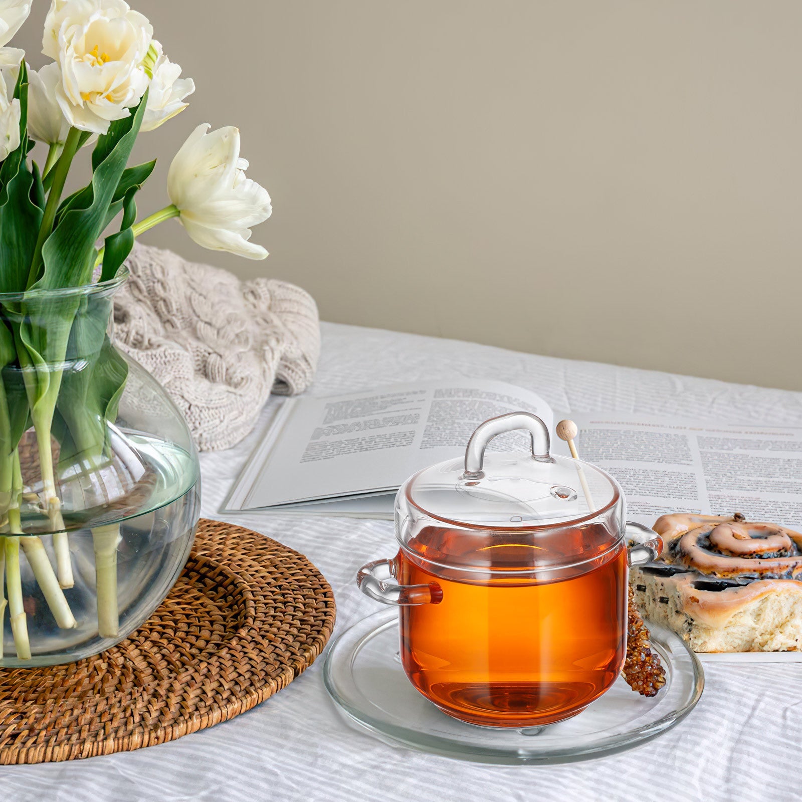 Glass Microwave Oven Set with Stew Pot and Kettle for Cooking