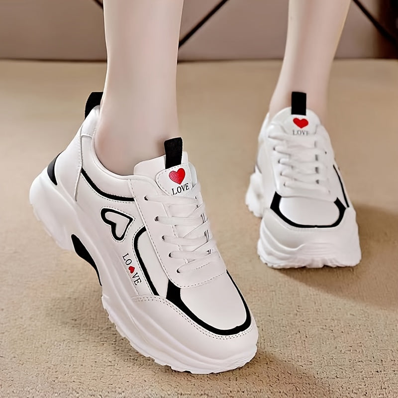 Women's White Low Top Casual Sneakers Breathable Lightweight All-Season
