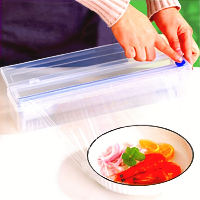 Plastic Wrap Cutter with Built-In Slicer for Kitchen Office Home Organization