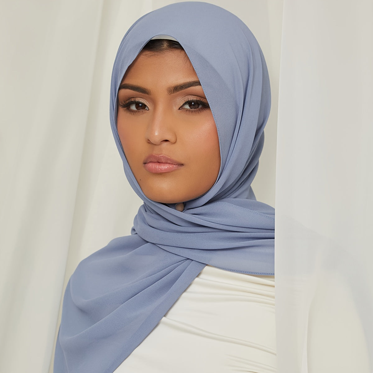 Women's Solid Color Chiffon Scarf - Lightweight and Breathable, Elegant and Simple Style, Windproof and Sun Protection Shawl