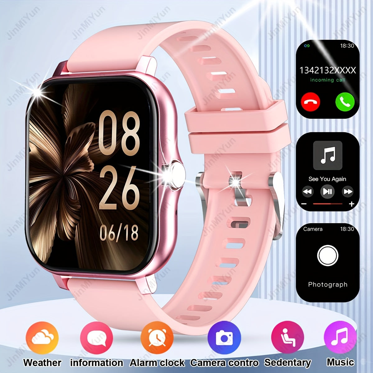 Full Screen Touch Sports Smartwatch for Men and Women with Wireless Call Reminder and Multiple Sport Modes