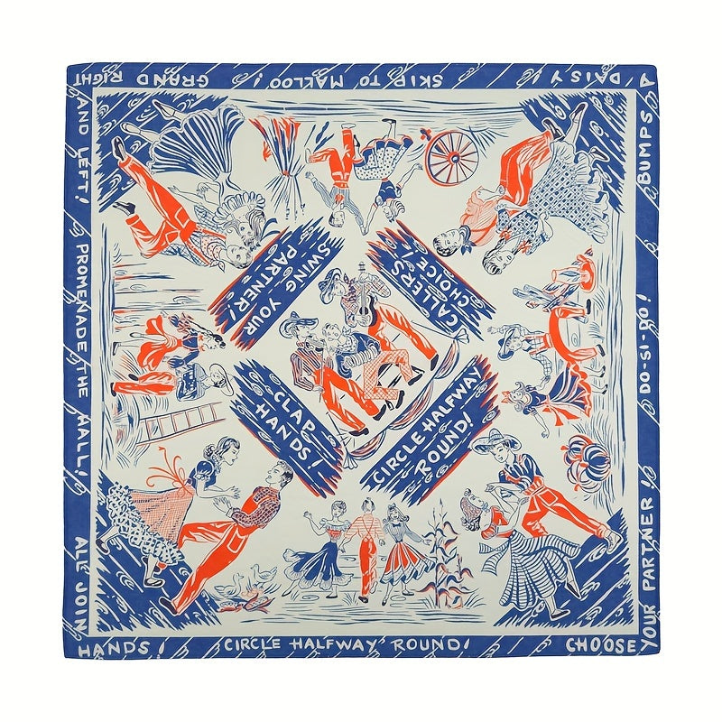 Men's Red Vintage-Inspired Nylon Bandana for Cycling and Street Dance