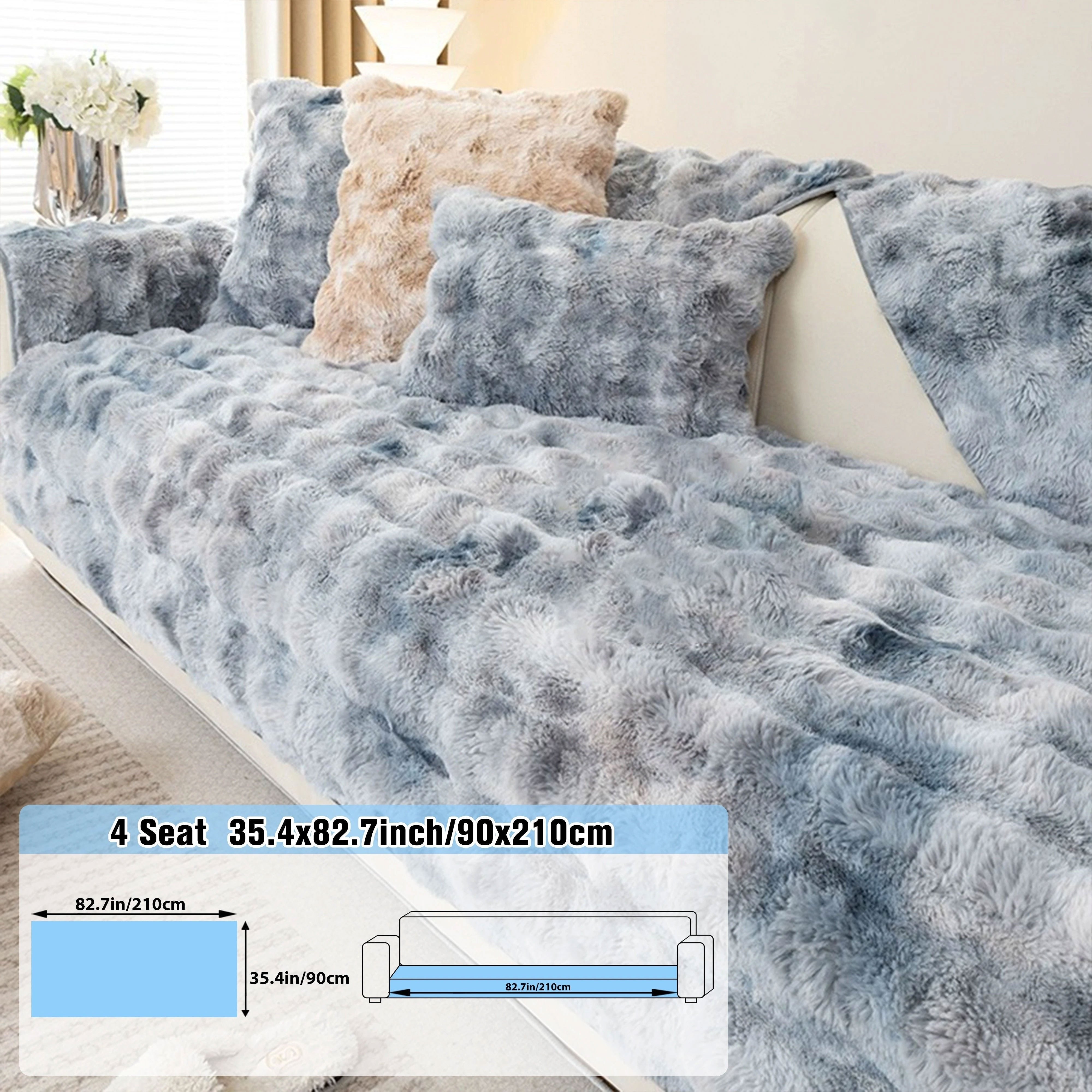 Плюшевое покрытие для дивана на зиму подходит для спальни, гостиной, офиса, домашнего декора