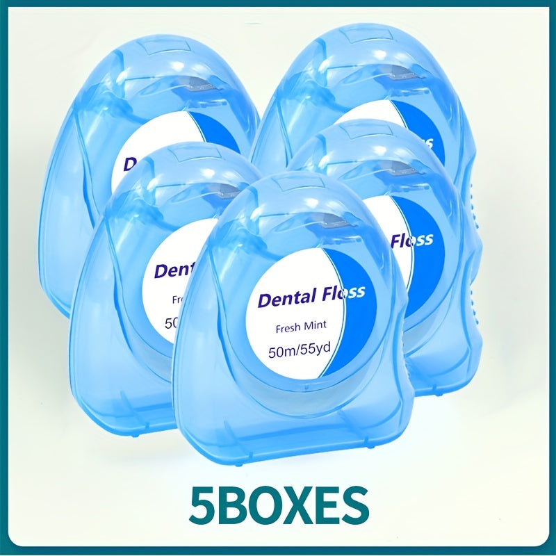 50 Count Fresh Mint Dental Floss Tape Polyethylene Fine Line Cavity Cleaning
