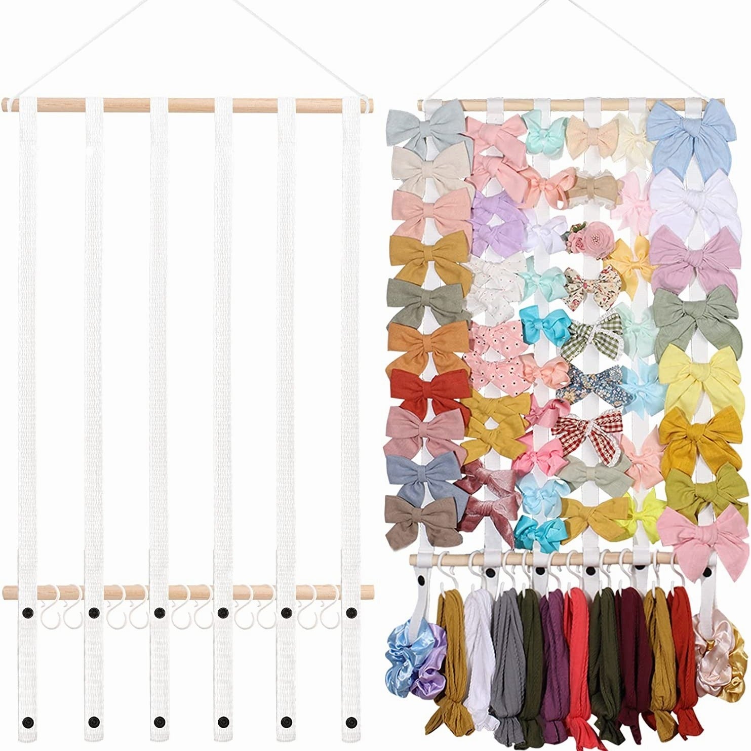 Girls Hair Bow Clips Holder Wall Organizer Jewelry Storage for Kids Room