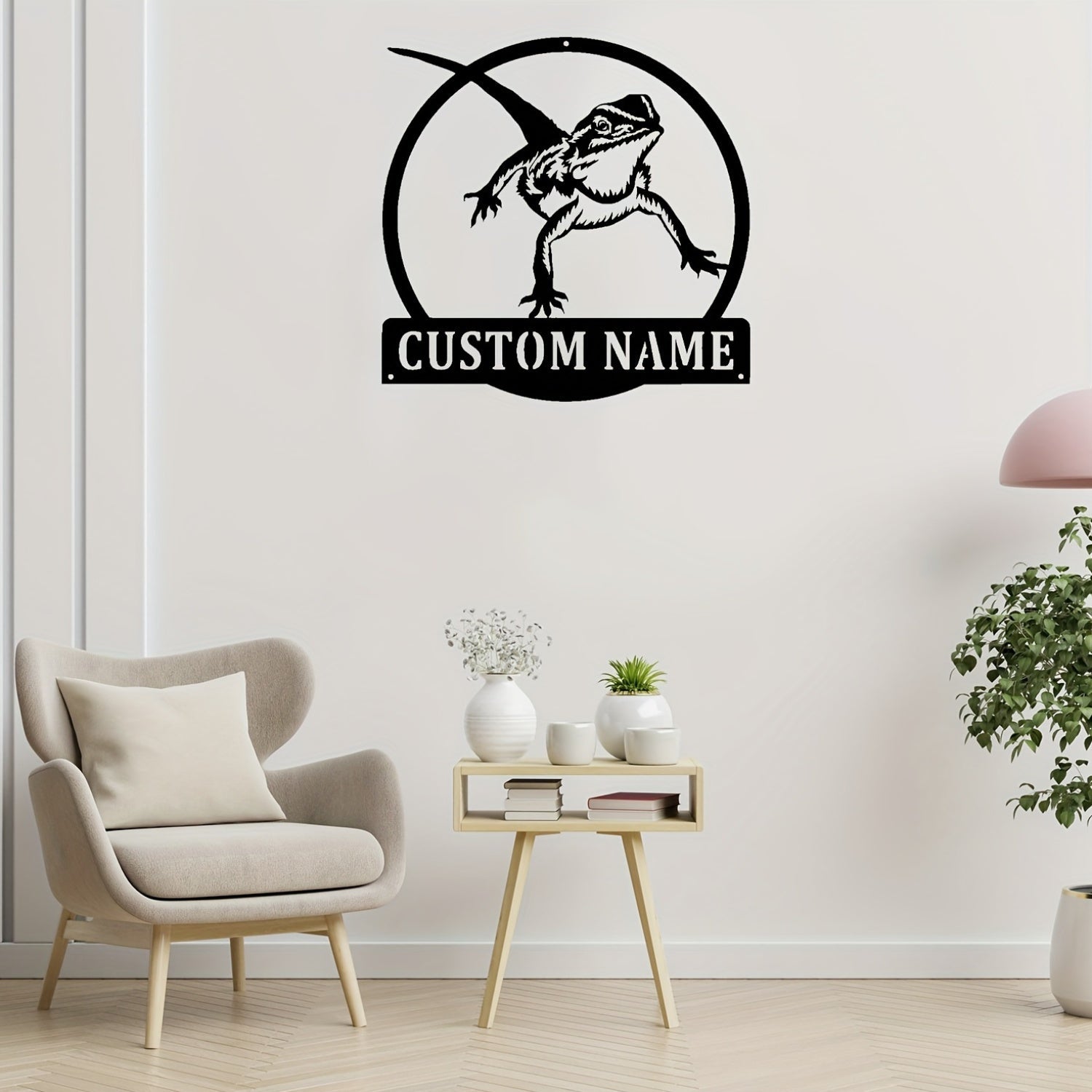 Bearded Dragon Metal Wall Art Custom Name Room Decor Unique Gift