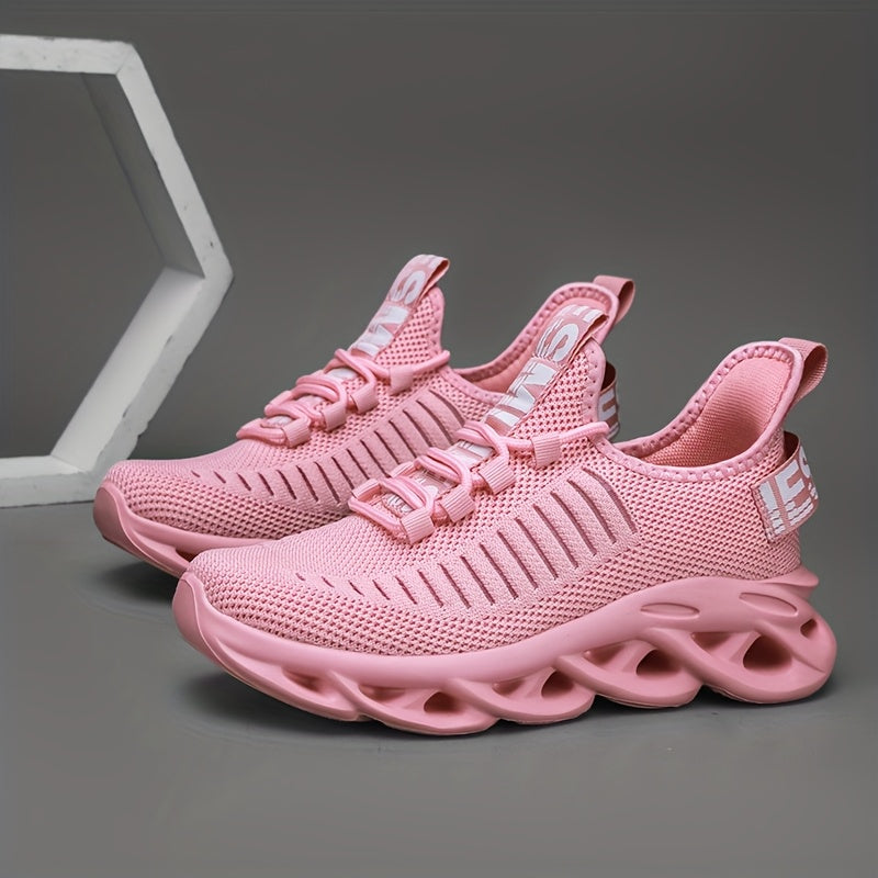 Women's Mesh Slip-On Sneakers Pink Breathable Casual Running Shoes