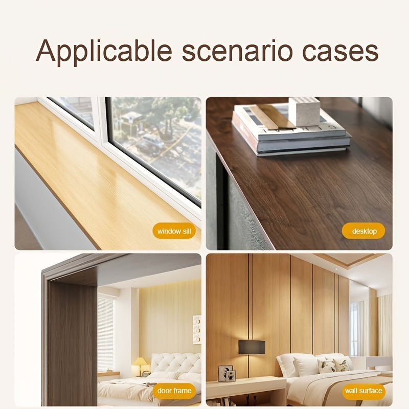 Виниловая пленка с древесной текстурой для кухонных столешниц и дверей шкафов, водонепроницаемая и самоклеящаяся. Подходит для варочных панелей и легко снимается во время ремонта. Особенности: стильный дизайн.