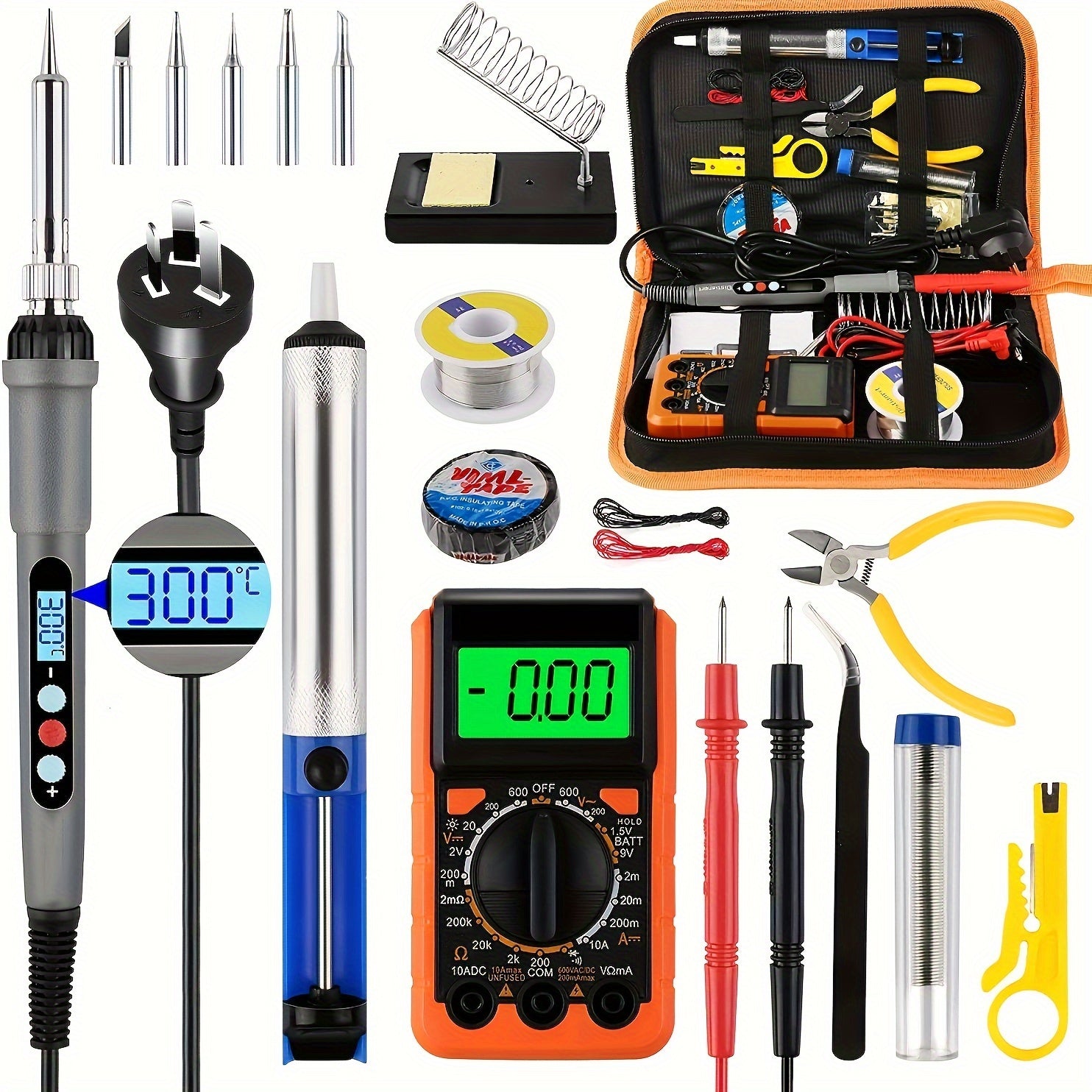 Digital Multimeter and Soldering Kit with Adjustable Temperature for DIY Repair