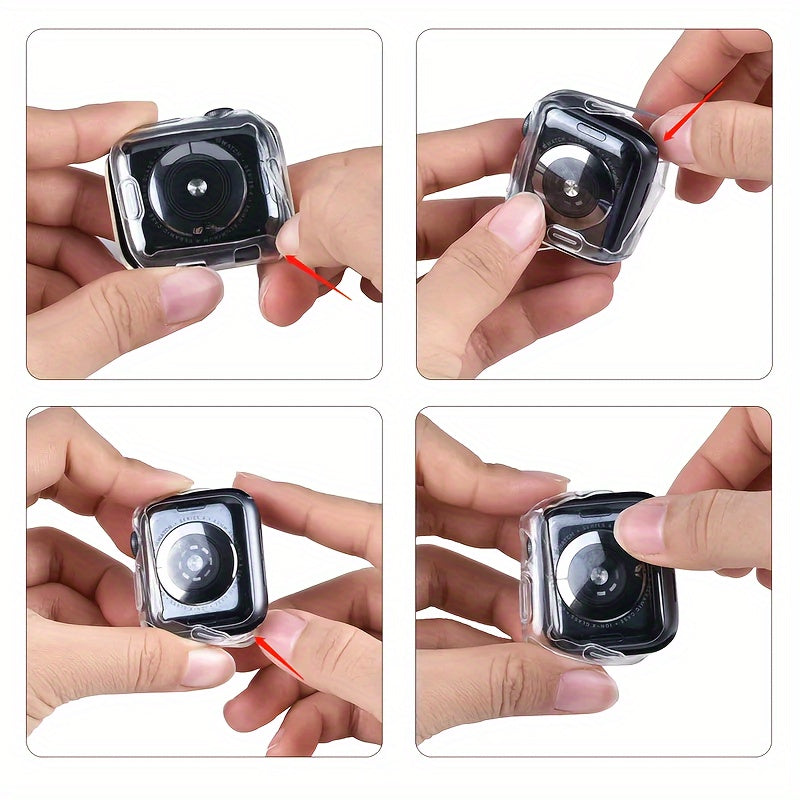 Transparent Full Coverage TPU Watch Case Set for Apple Watch Series 9-2 38mm-45mm
