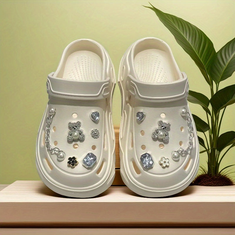 Women's EVA Hole Shoes with Thick Sole, Wear-Resistant, Comfortable