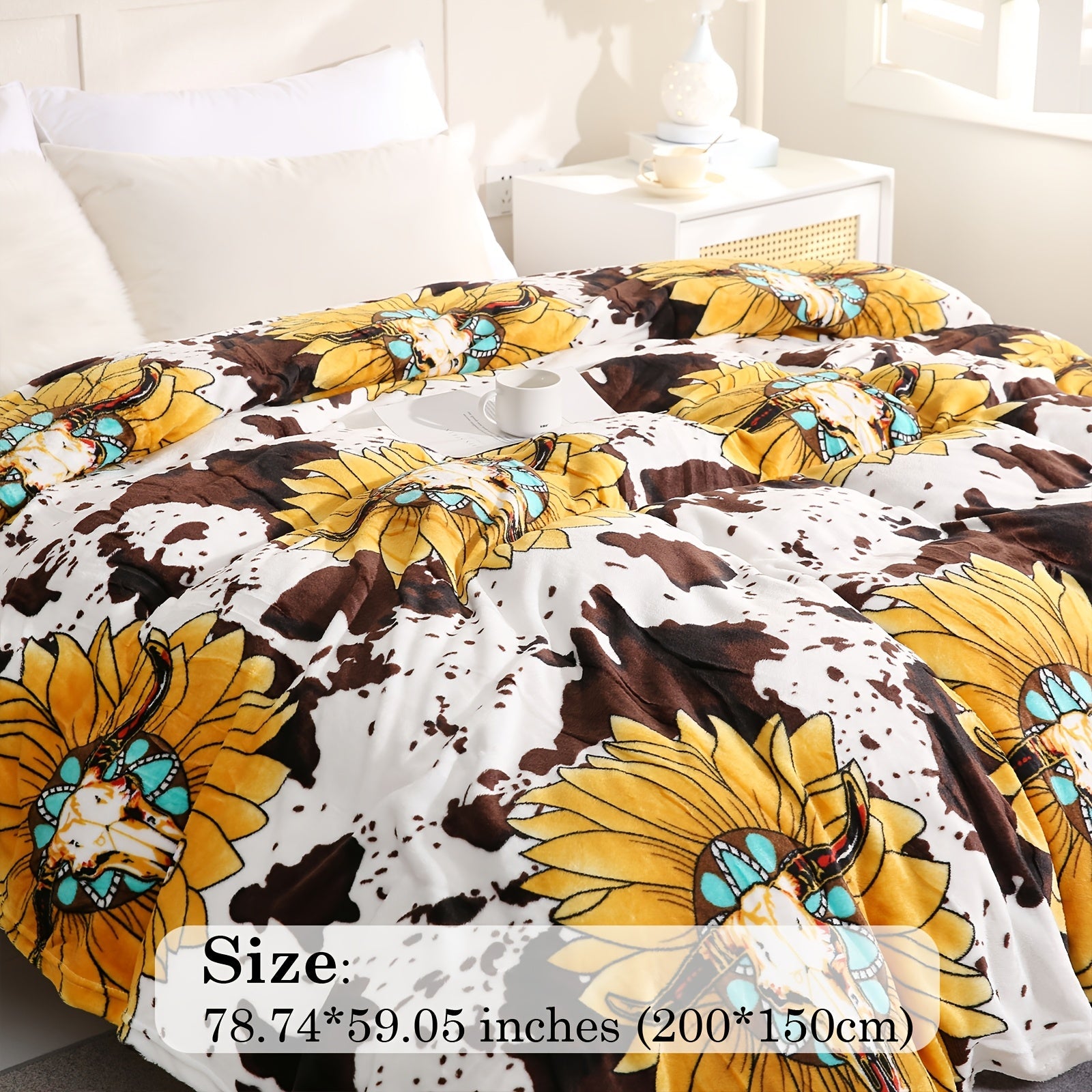 Плед с коровьим принтом, мягкий фланелевый флис, легкий и теплый для дивана и кровати