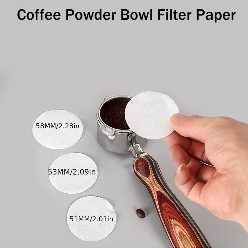 Filtros de papel para café 100 unidades para máquinas de espresso, cesta de 51/53/58mm