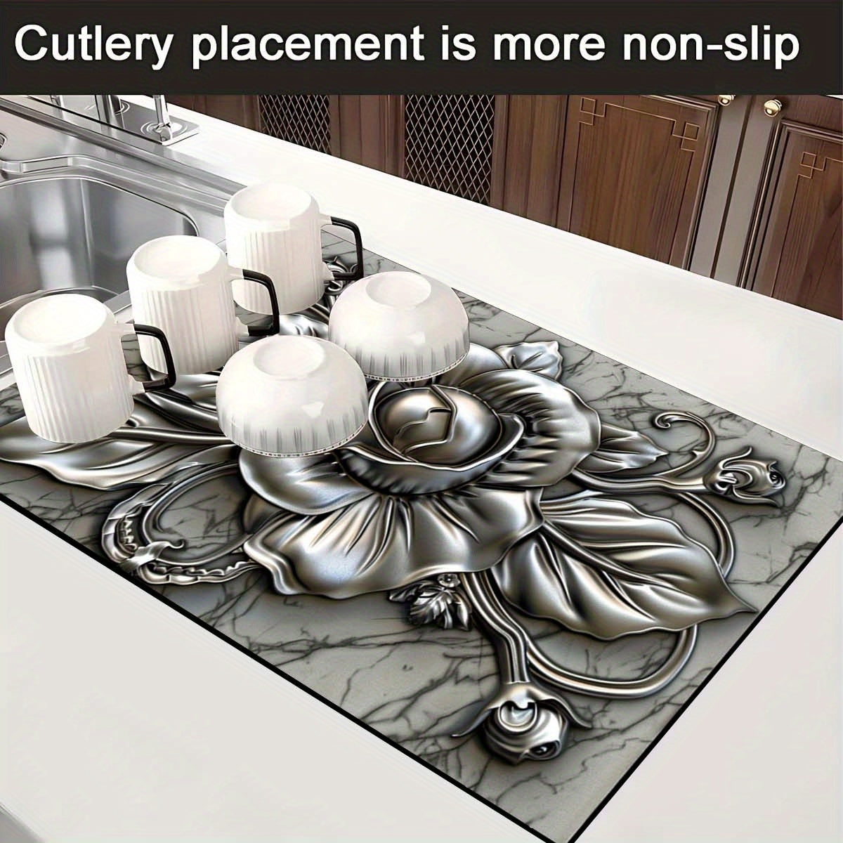 3D Floral Art Gas Stove Burner Cover Heat Resistant Scratch Proof Durable Polyester