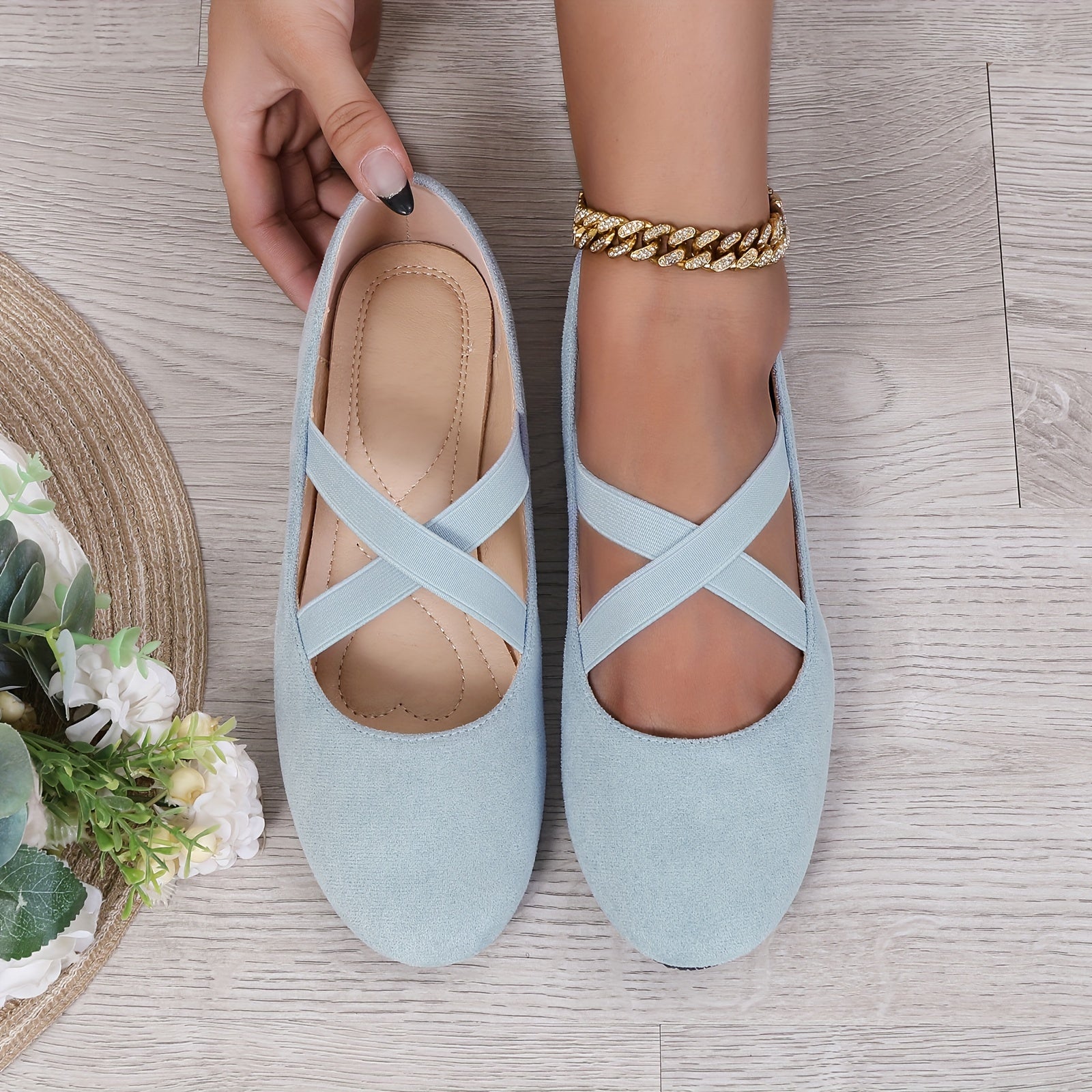 Women's Slip-On Ballet Flats, Solid Color, Soft Sole, Casual Casual Shoes