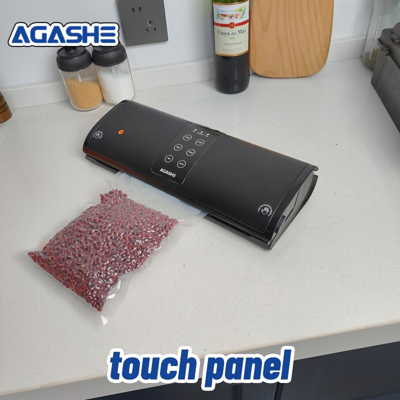 1 dona Vacuum Sealer Machine, Touch Panel bilan, 3 ta issiqlik sozlamasi, 220-240V Evropa plugi, Batareyaga ehtiyoj yo'q, 25x500cm o'lchamdagi roll sumkalar bilan, oshxona uchun kichik va portativ, Bir bosish bilan oziq-ovqat