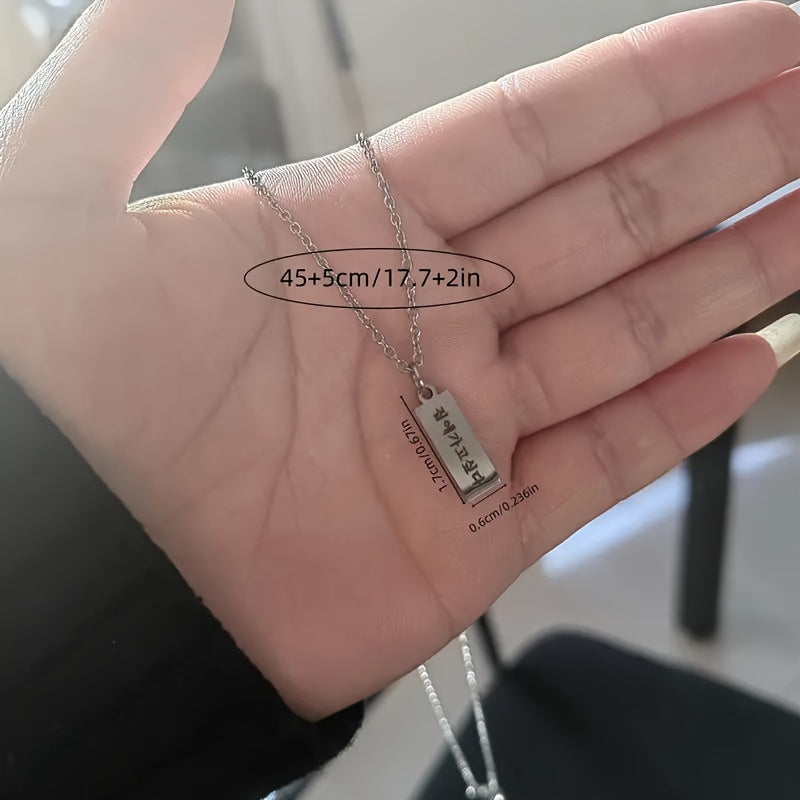 Personalized Korean Name Pendant Necklace Stainless Steel Traditional Jewelry Gift