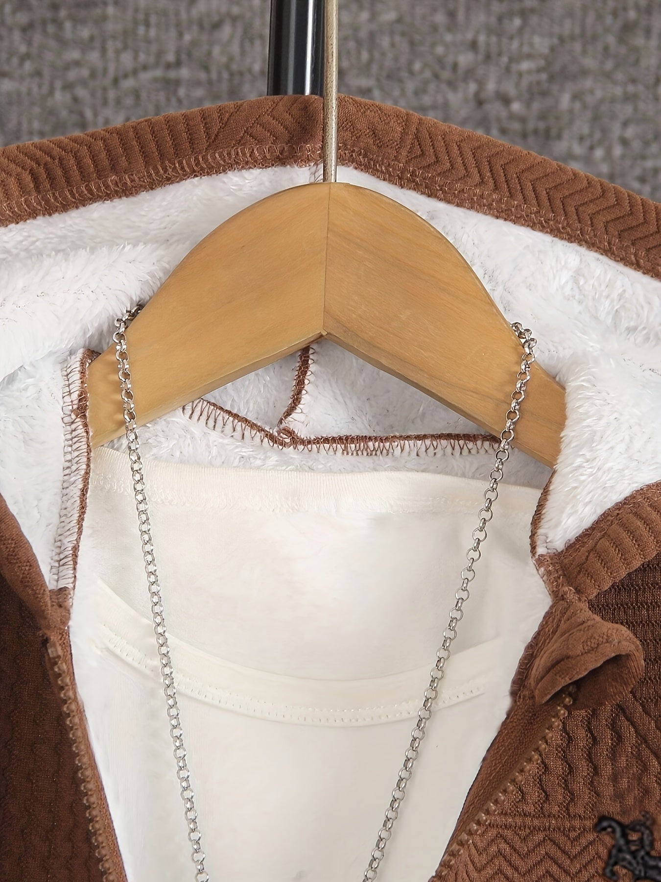 Boys' Casual Outfit Set with Hooded Jacket and Geometric Knit Pants for Fall Winter