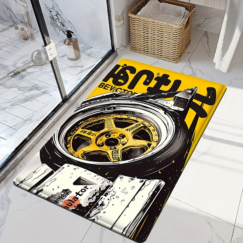 Soft Flannel Anti-Fatigue Door Mat 1.2cm Thick Non-Slip Absorbent Entryway Rug