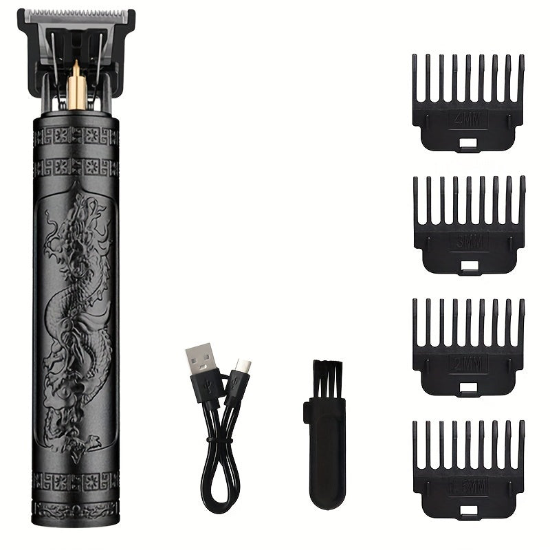 Cordless T-Shaped Electric Hair Clipper for Men with USB Rechargeable Lithium Battery