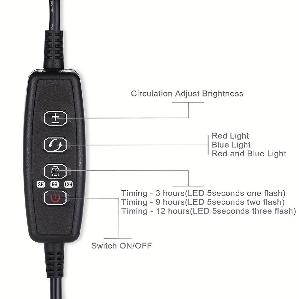 USB Powered Full Spectrum LED Grow Light with Flexible Gooseneck Foldable Design for Indoor Plants