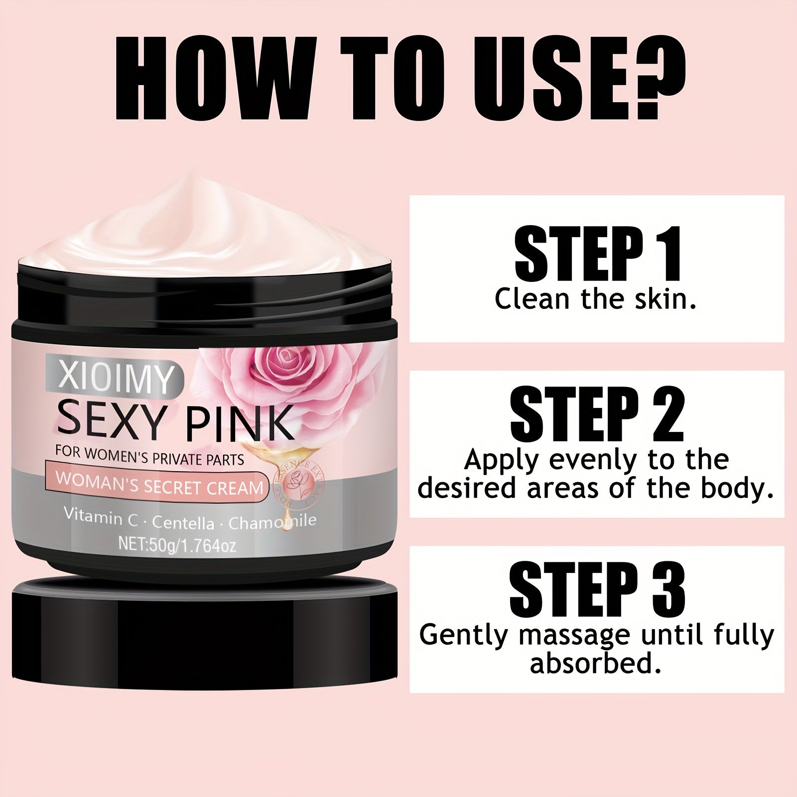 Private Part Moisturizing Cream 1.764oz Hypoallergenic with Rose Vitamin C for Sensitive Skin