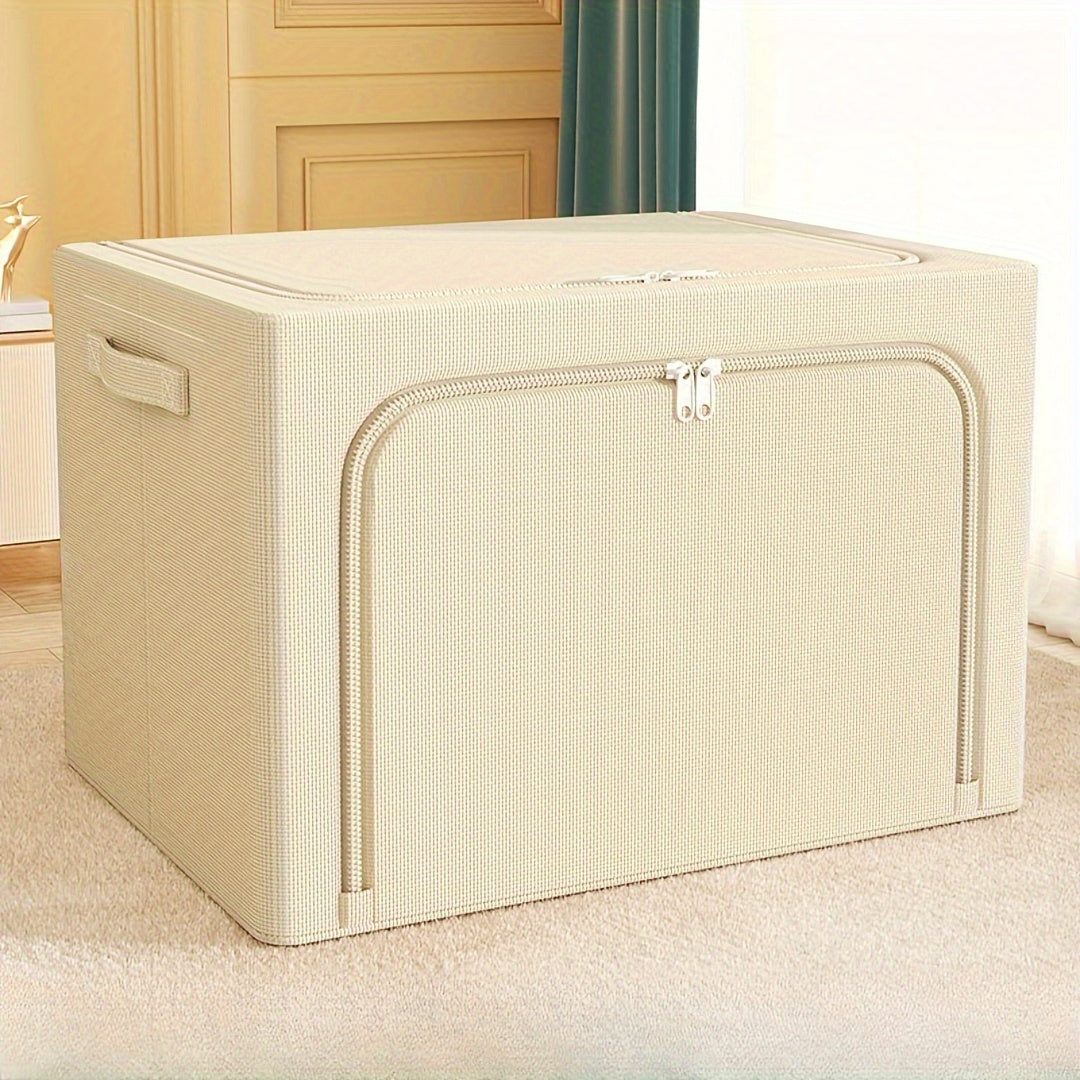 Storage Box Waterproof Cordura Foldable Steel Frame with Transparent Window for Wardrobes Vehicles and Moving