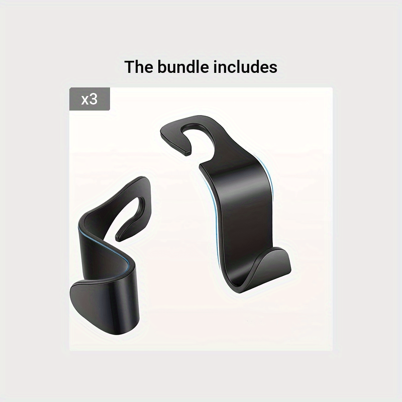 Car Rear Seat Organizer Hooks 2pcs ABS Stickable Hangers for Bags Coats