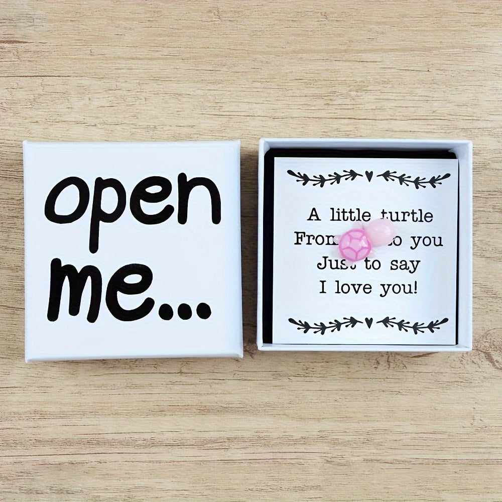 Polyresin Turtle Figurine esdalik sovgʻa qutisi, doʻstlarga samimiy xabar bilan