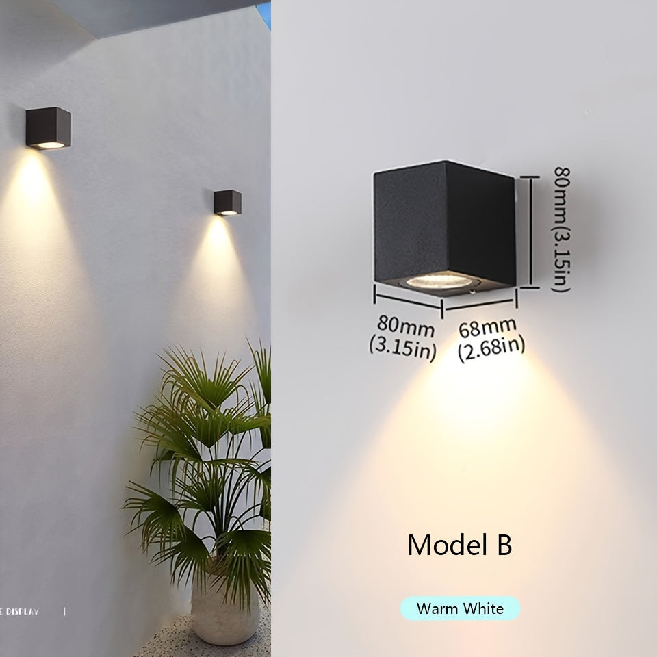 Luz de pared LED exterior de 3W 6W, a prueba de agua, negro, para jardín, porche, interior y exterior